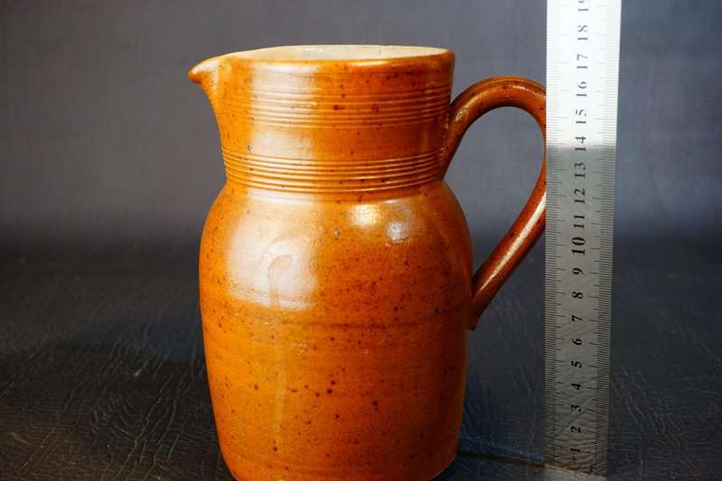 GRES DU BERRY Fait Main FRANCE Brown Salt Glazed Stoneware Pitcher **Great Condition**