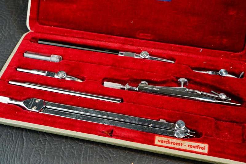 Riefler Sinus 25 German Drafting Drawing Tool Set In Original Box **Complete Excellent Condition**
