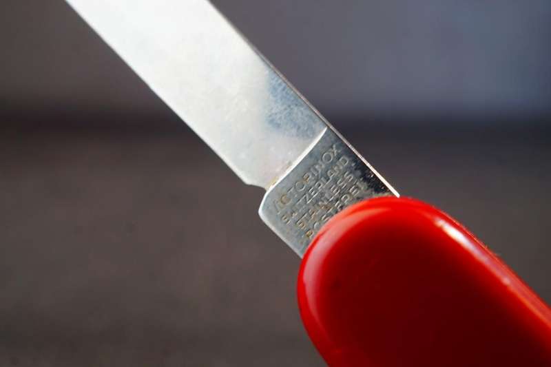 Vintage SWISS ARMY Victorinox Officier Suisse Pocket Knife 6 Tools Red **Good Condition**