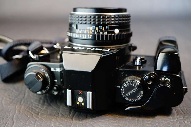 Pentax LX 35mm SLR Camera + Pentax 50mm F1.7 Lens, LX Motor Drive + Sports Finders *Great Condition*