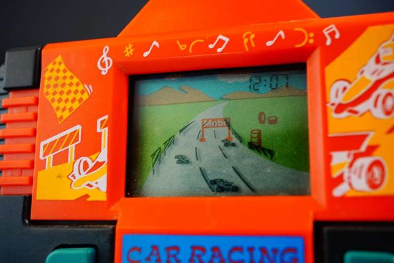 Vintage Car Racing LCD Handheld Electronic Game With Stand Vintage 1990s  **Great Condition**