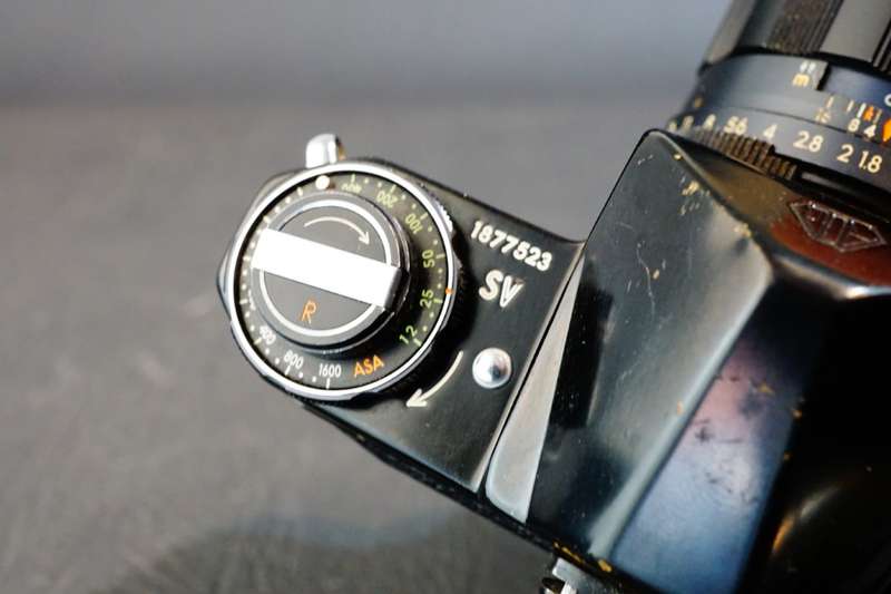 **Rare Black** Asahi Pentax SV 35mm SLR Film Camera with Asahi Super Takumar 55mm F1.8 Lens  **Exc**