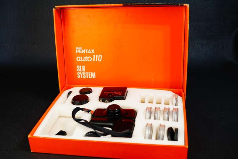 Pentax Auto 110 Auto 110 SLR Film Camera 3 Lens Kit with Box **Great Condition**
