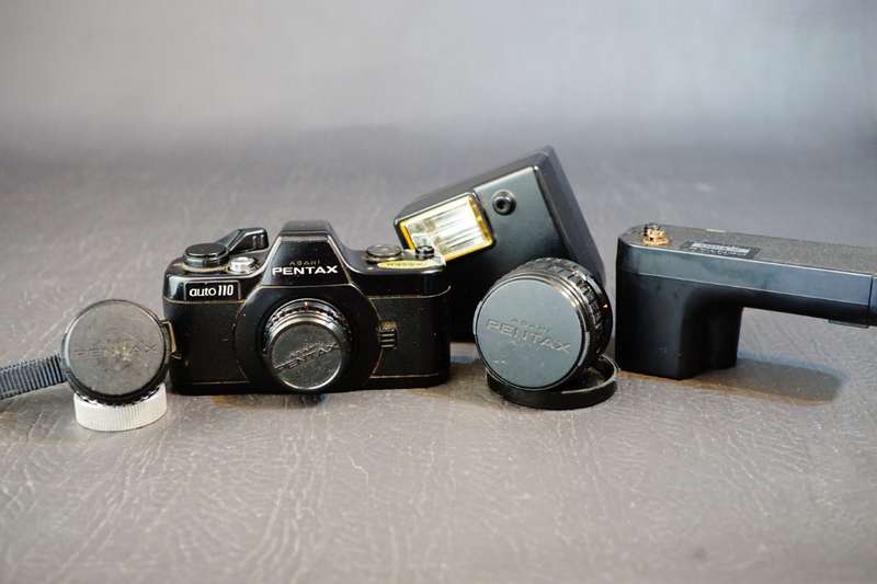Pentax Auto 110 Auto 110 SLR Film Camera 3 Lens Kit with Box **Great Condition**
