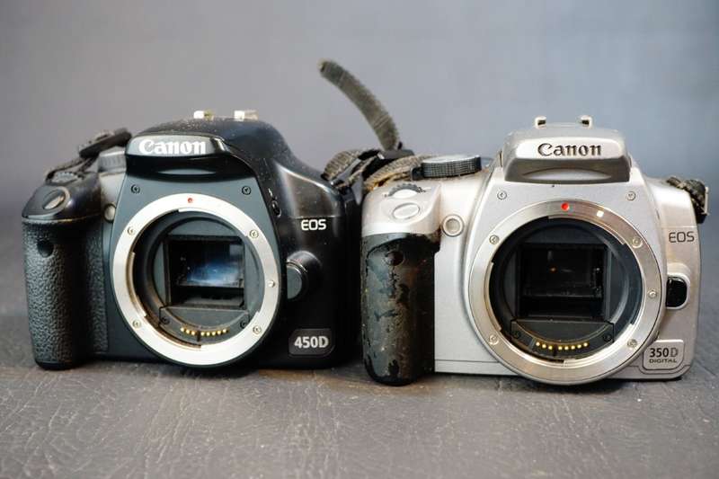 Canon EOS 450D and 350D Digital SLR Camera Bodies  **NON FUNCTIONAL SPARES OR REPAIR**