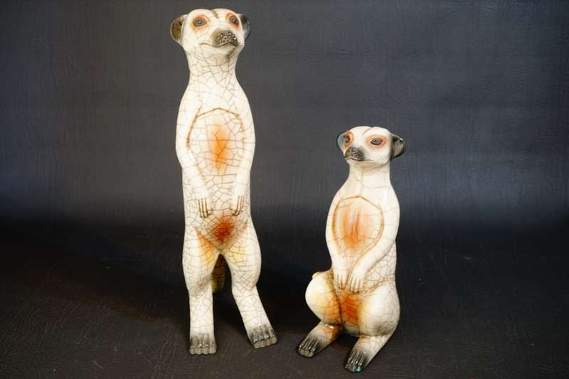 Porcupine Ceramic Meerkat Pair
