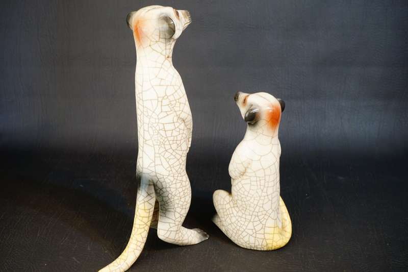 Porcupine Ceramic Meerkat Pair