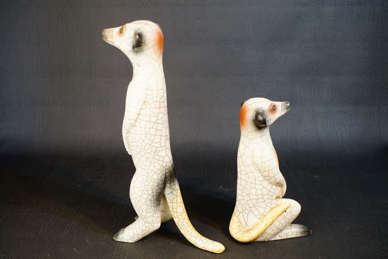 Porcupine Ceramic Meerkat Pair