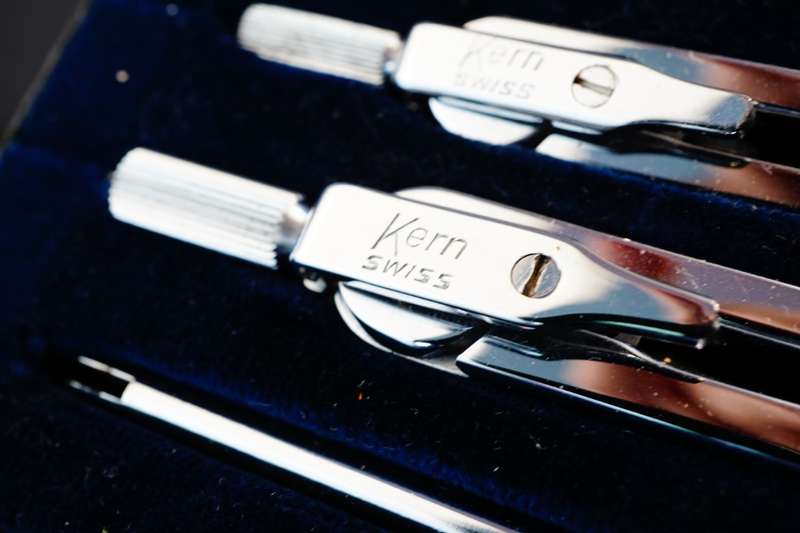 Vintage Kern Aarau Swiss High Precision Drawing Set In Original Box **Complete Excellent Condition**