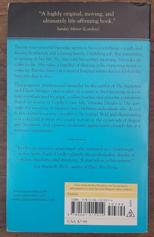 Veronika Decides to Die - Paulo Coelho (Paperback book with no dj)