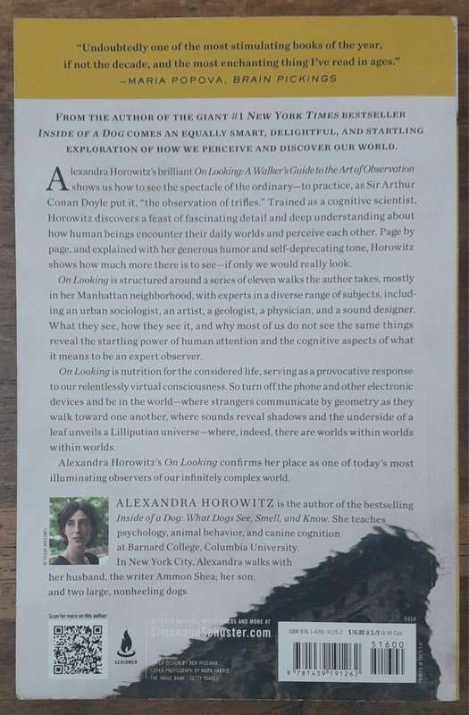 On Looking - Alexandra Horowitz (Paperback book with no dj)