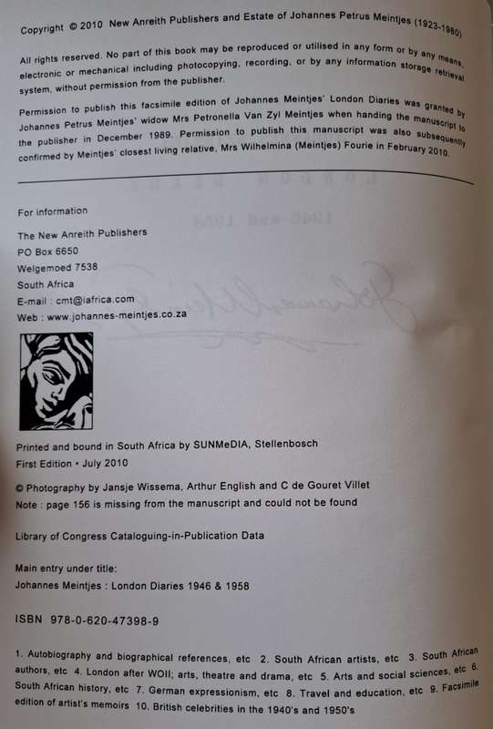 London Diaries - Johannes Meintjes (Paperback)
