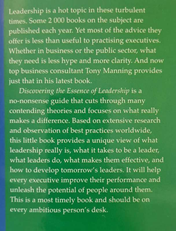 Discovering the essence of leadership - Tony Manning (Paperback)