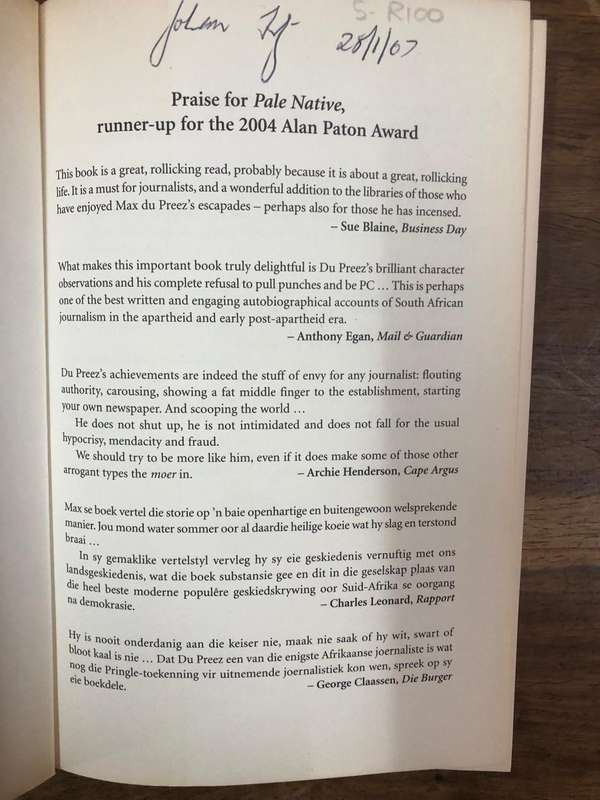 Pale Native - Max Du Preez (Paperback)