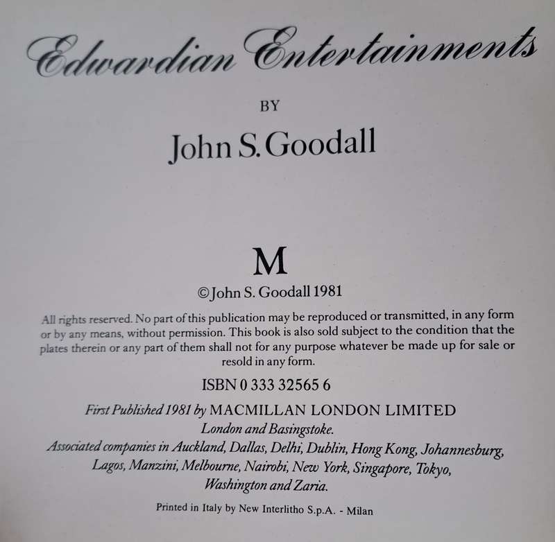Adwardian Entertainments - John S. Goodall (Hardcover with DJ)