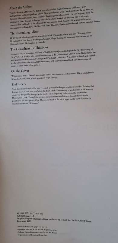 The World of Bruegel - Timothy Foote (Hard cover with no DJ)
