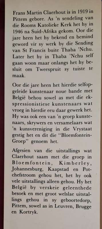 Kromdraai - Frans Martin Claerhout (Hard cover with DJ)