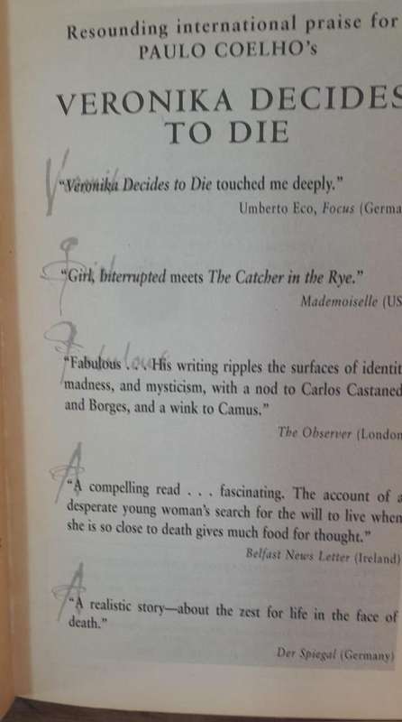 Veronika Decides to Die - Paulo Coelho (Paperback book with no dj)