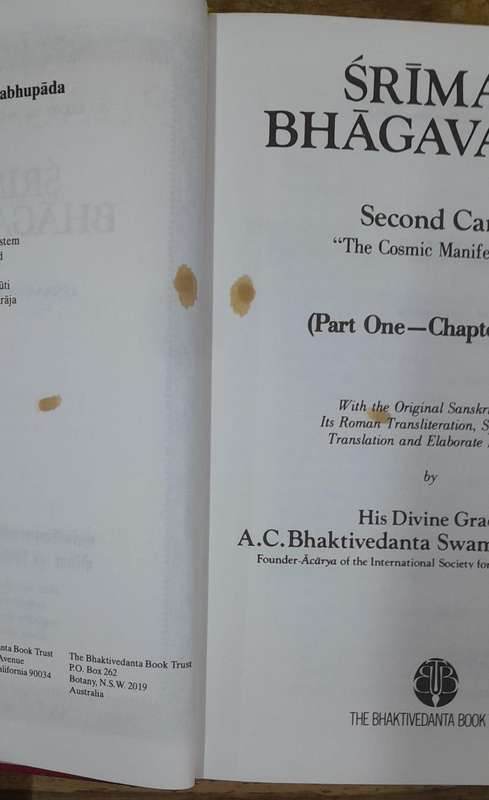 Shrimad Bhagavatam - AC Bhaktivedanta Swami Prabhupada (Hardcover book with no dj)