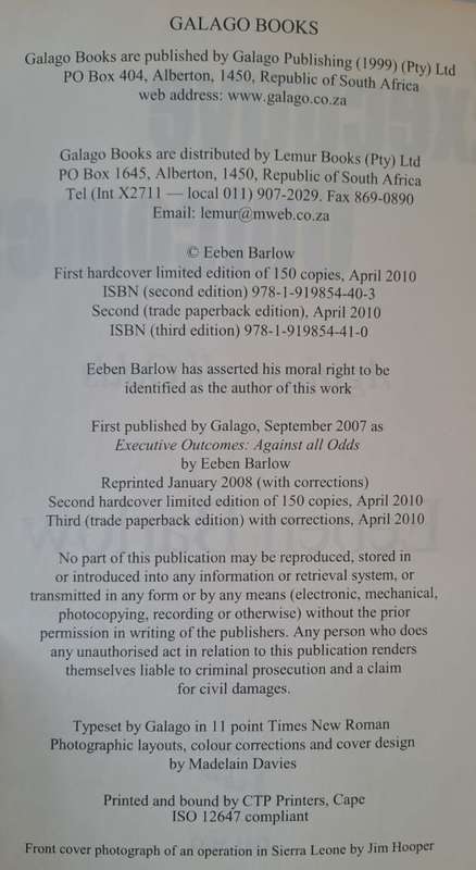 Executive Outcomes. - Eeben Barlow (Paperback)