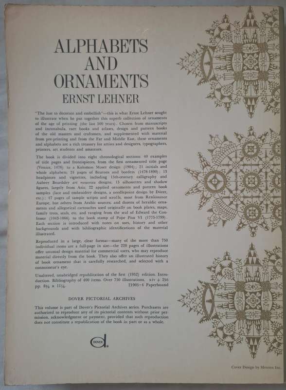 Alphabets and Ornaments - Ernest Lehner (Paperback)