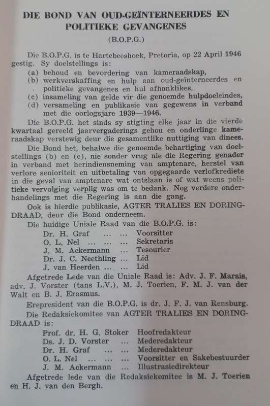 Agter tralies en doring draad. - B.O.P.G
