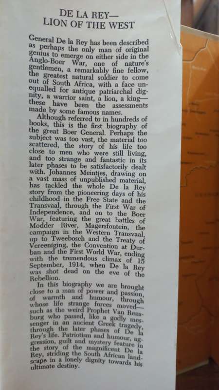 De la Rey Lion of the West. - Johannes Meintjies (Hardcover with DJ)