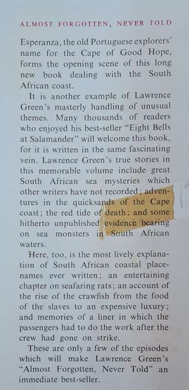 Almost Forgotten, Never Told. - Lawrence G Green (First Edition 1965) (Hardcover)