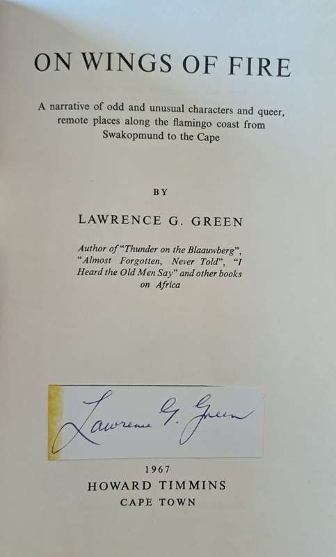 On Wings of Fire. - Lawrence G Green (First Edition)(Hardcover with DJ)