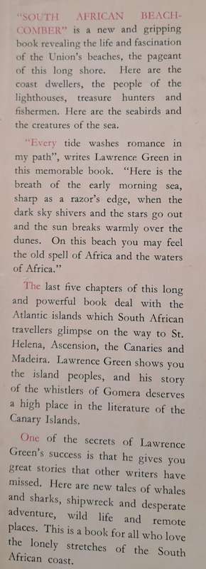 South African Beachcomber. - Lawrence G Green (First Edition)(Hardcover with DJ)