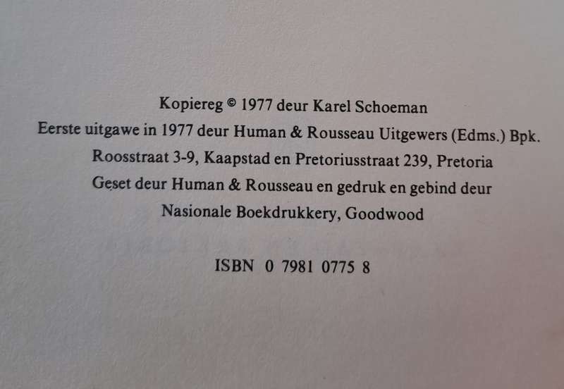 Afrika:  'n Roman. - Karel Schoeman (First Edition) (Hardcover)