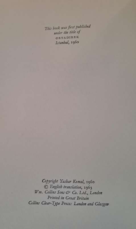 The wind from the plain. - Yashar Kemal (Hardcover Without DJ)