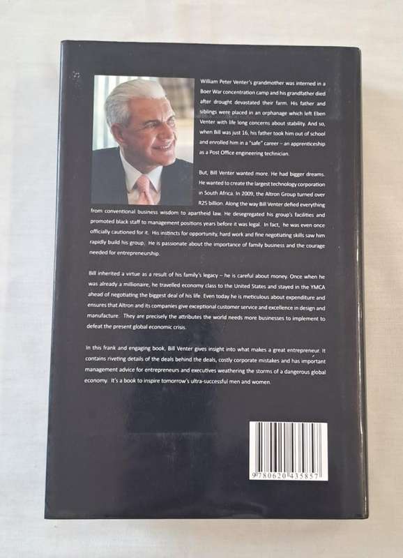 In pursuit of a Dream. - Bill Venter (Signed by author/1st Edition Hardcover with DJ)