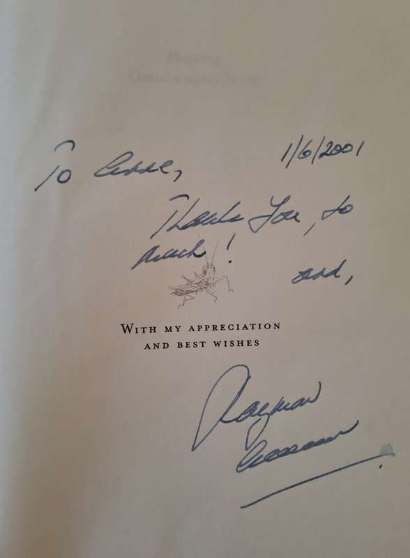 Hearing Grasshoppers Jump. - Raymond Ackerman (Hardcover with DJ) (Signed by Author)