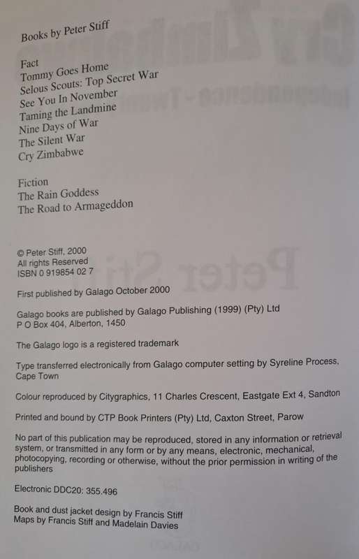 Cry Zimbabwe. - Peter Stiff (Hardcover with DJ)