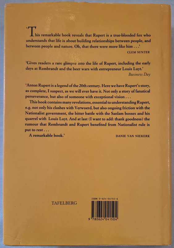 Anton Rupert, A Biography - Ebbe Dommisse (Hardcopy with DJ)