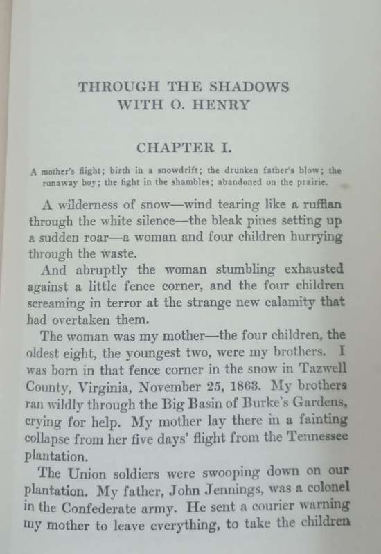 Through The Shadows With O Henry - AL Jennings ( Hardcopy without DJ)