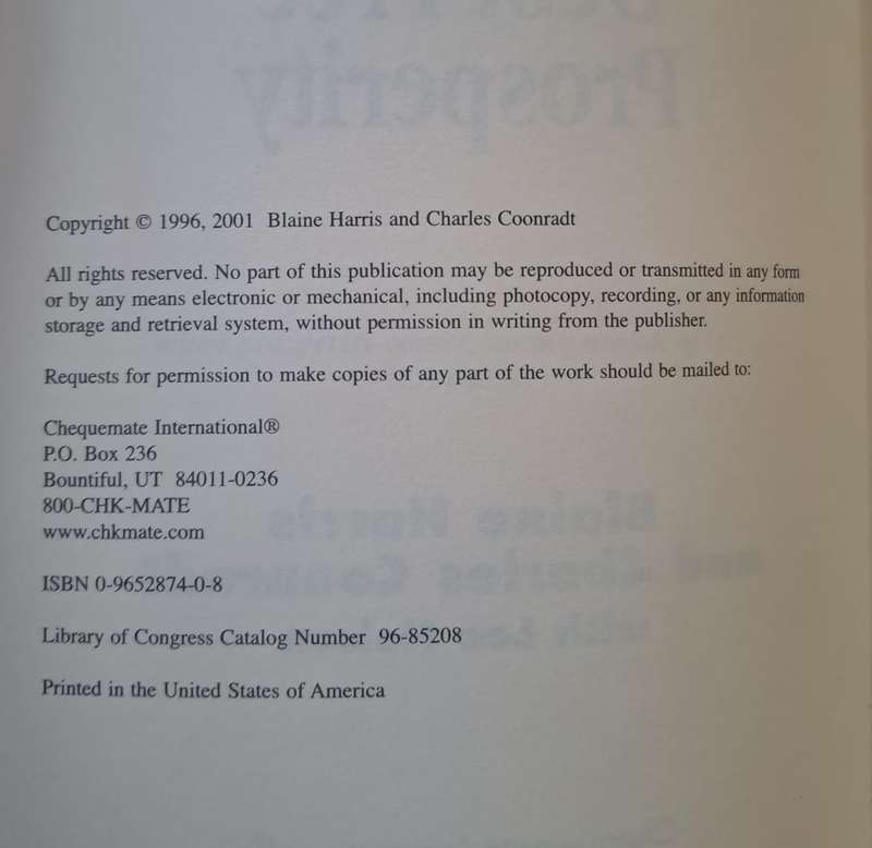 The Four Laws of Debt Free Prosperity - Blaine Harris ,  Charles Coonradt (Paperback)