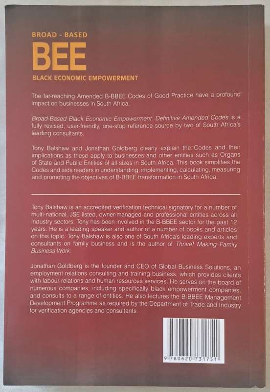 BEE, Black economic Empowerment Definitive Amended Codes - Tony Balshaw (Paperback)