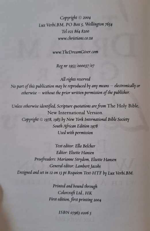 The Dream Giver - Bruce Wilkinson (Hardcopy)