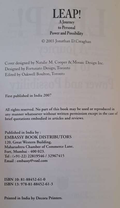 Leap! A Journey to Personal Power and Possibility - Jonathan Creaghan (Paperback)