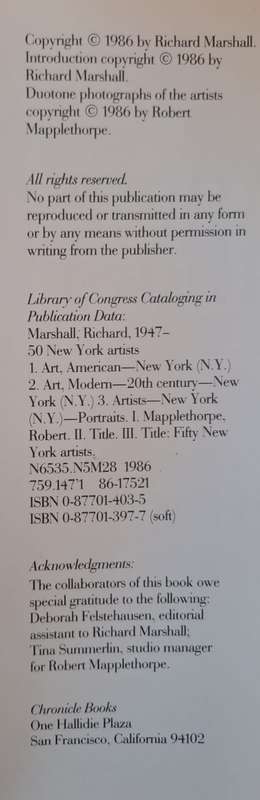 50 New York artists - Richard Marshall, Robert Mapplethorpe (Paperback)