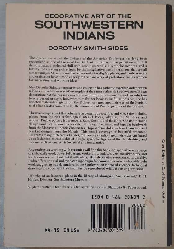 Decorative art of the Southwestern Indians - Dorothy Smith Sides (Paperback)
