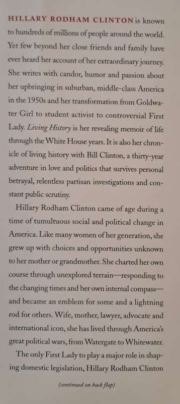 Living history - Hillary Rodham Clinton ( Hardcover)