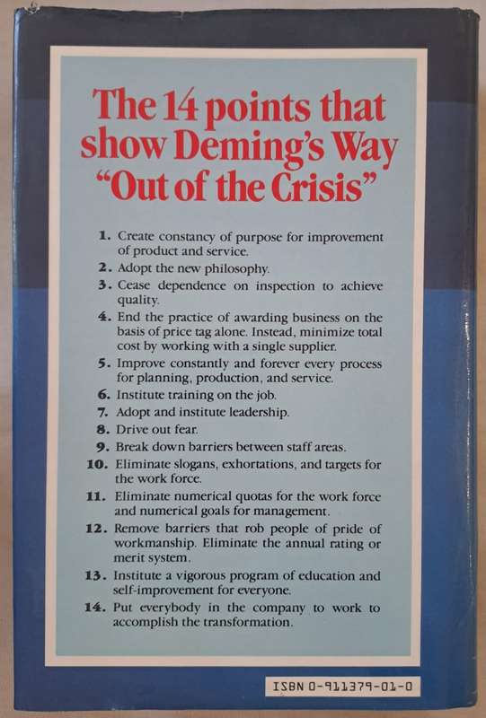 Out of the Crisis - W Edwards Deming ( Hardcover)