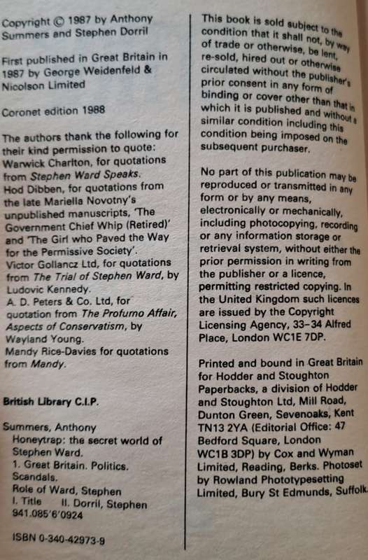 Honeytrap - Anthony Summers & Stephen Dorril (Paperback with no DJ)