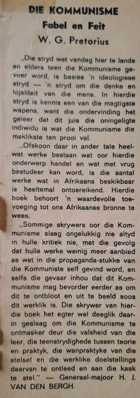 Die Kommunisme Fabel en Feit - W. G. Pretoruis (hard cover with DJ)