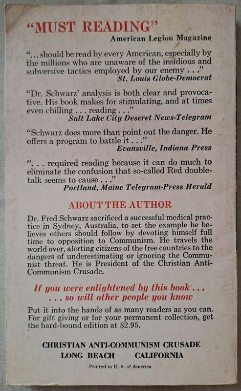 You can Trust the Communists to be Communists - Dr. Fred Schwarz (paperback)