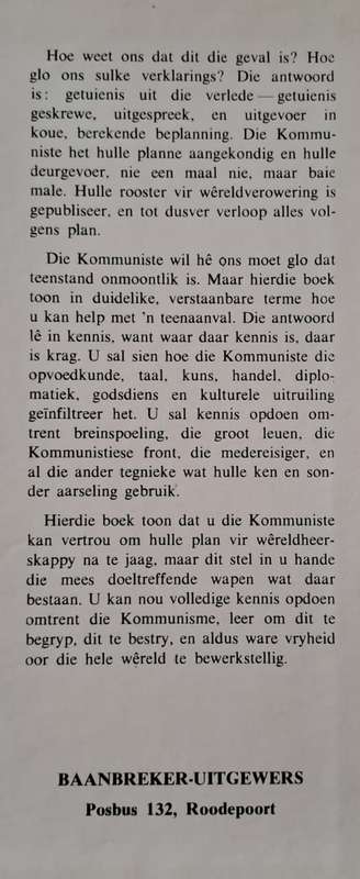 Jy kan die Kommuniste vertrou - DR. Fred Schwarz (hard cover with DJ)