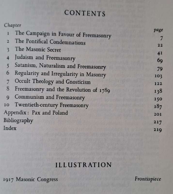 Freemasonry and the Vatican - Vicomte Leon de Poncins (hard cover with DJ)